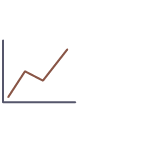Icon showing a line chart, increasing over time