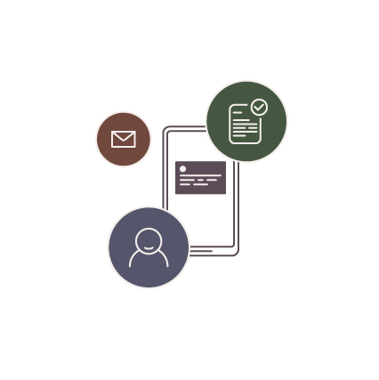 Illustration depicting health and wellbeing case management on mobile device