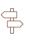 Icon showing a signpost with two signs pointing in different directions