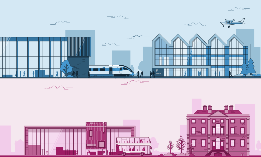 Doncaster landmark illustrations, graphic designed by Cyber Media