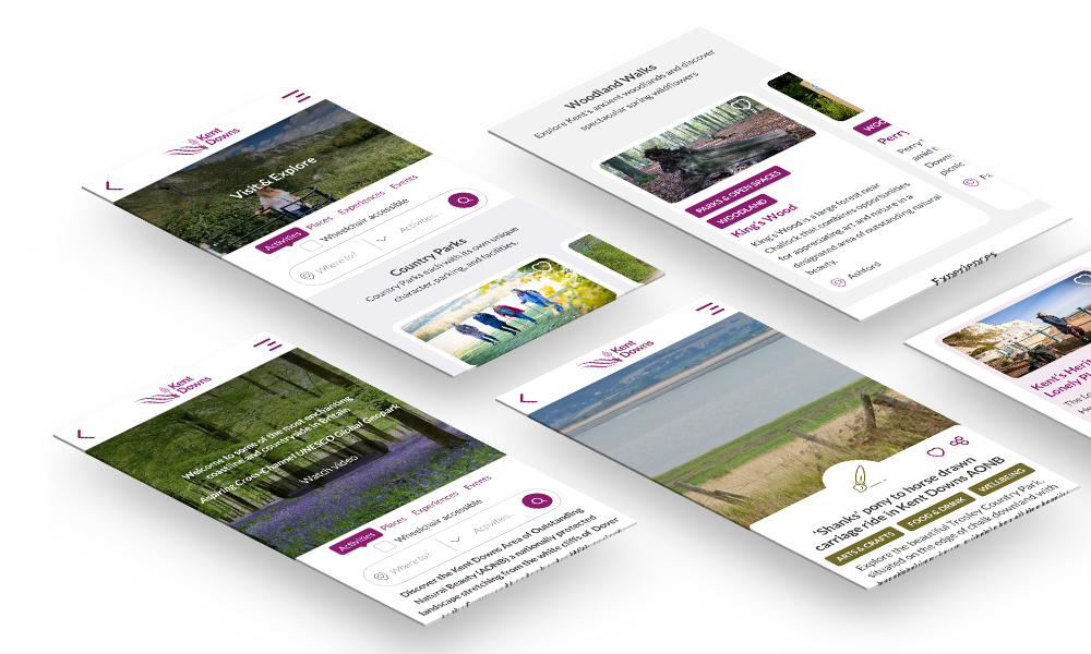 Images showing Kent Downs AONB engagement website interfaces