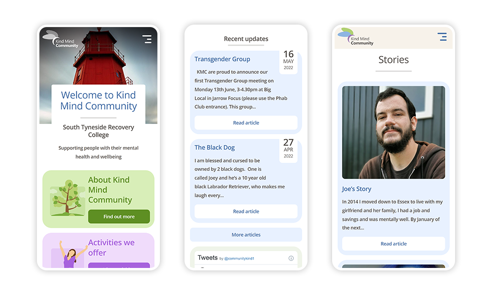 Image of Mental Health Concern mental health engagement website mobile interfaces