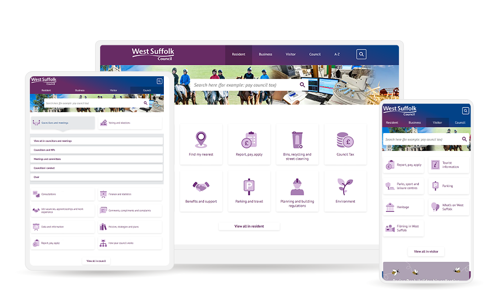 Image of council website shown on multiple devices