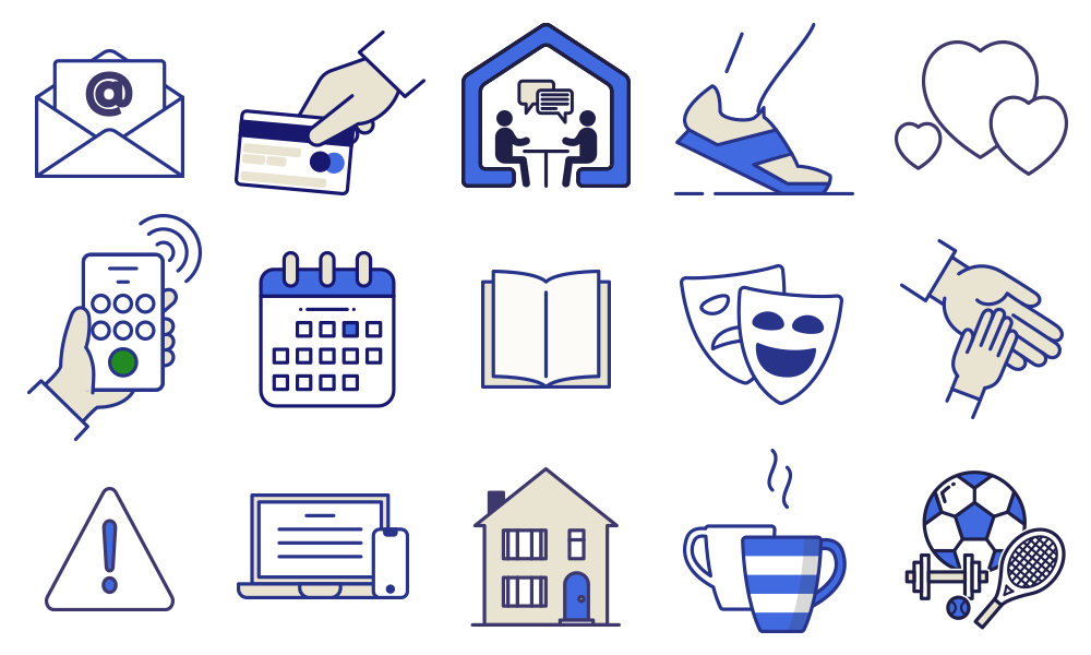 Image of iconography created for Sight Support engagement website