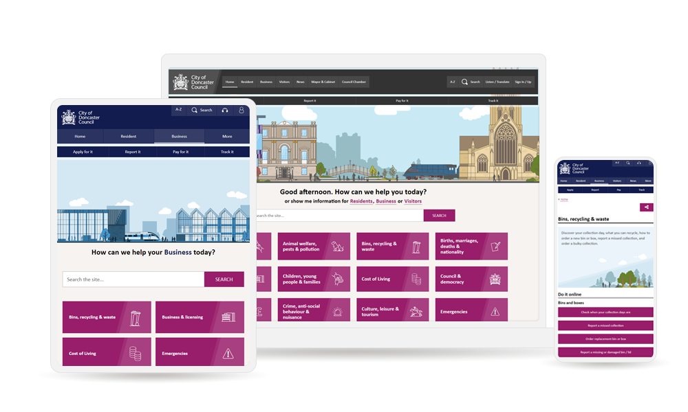 Doncaster website on multiple devices