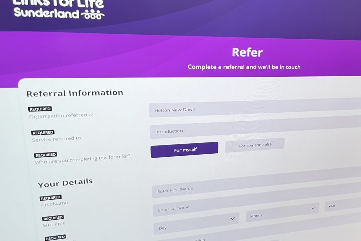 A referral form into a wellbeing self-help system