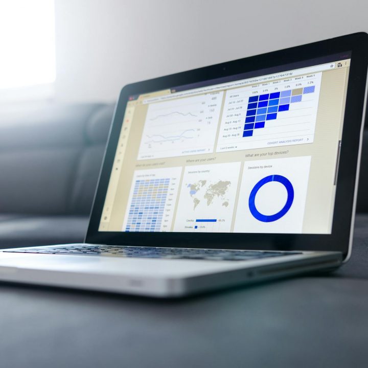Laptop With Generic Reporting Screens Dashboards Aspect Ratio 720 720