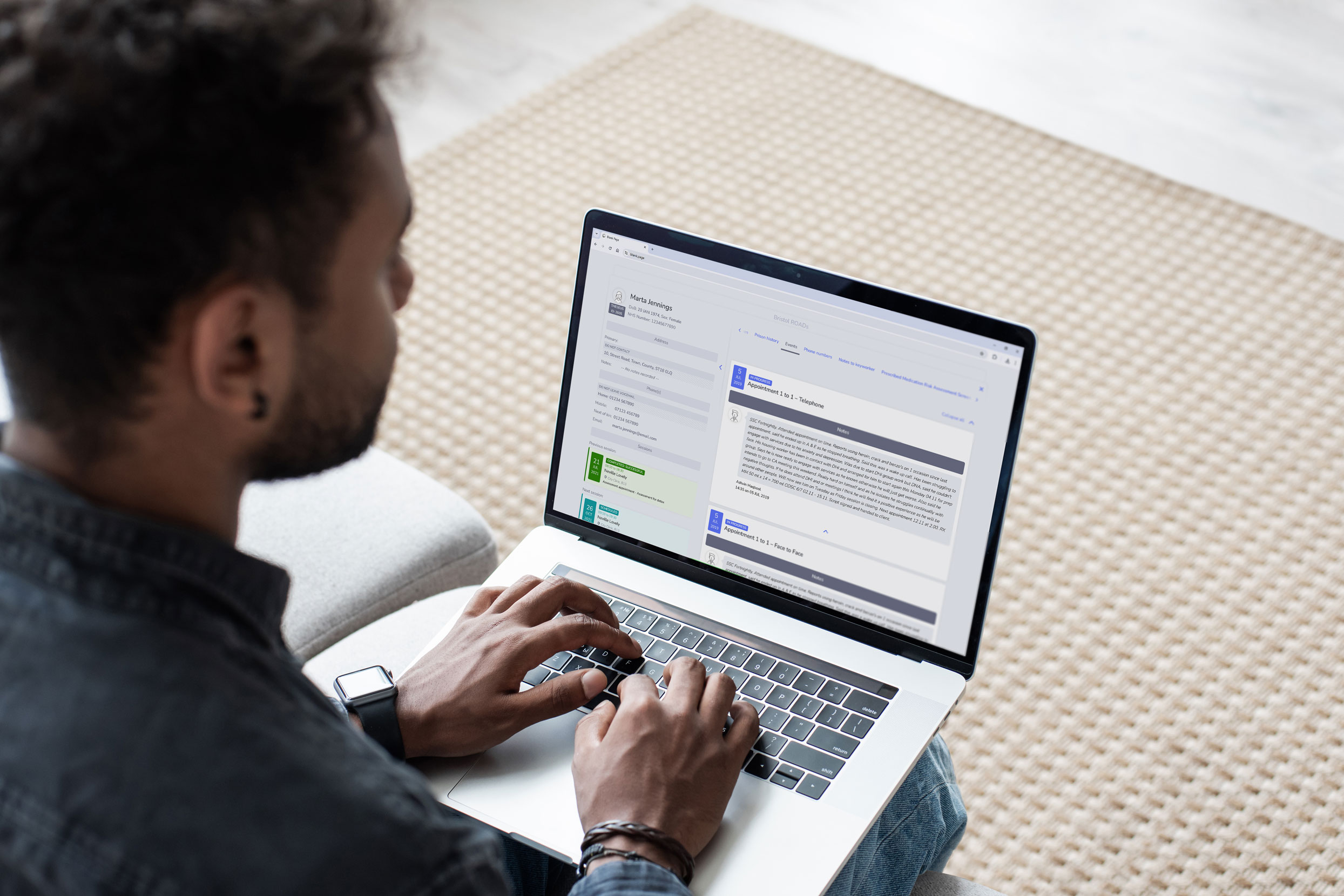 Laptop Client Record Notes Emis
