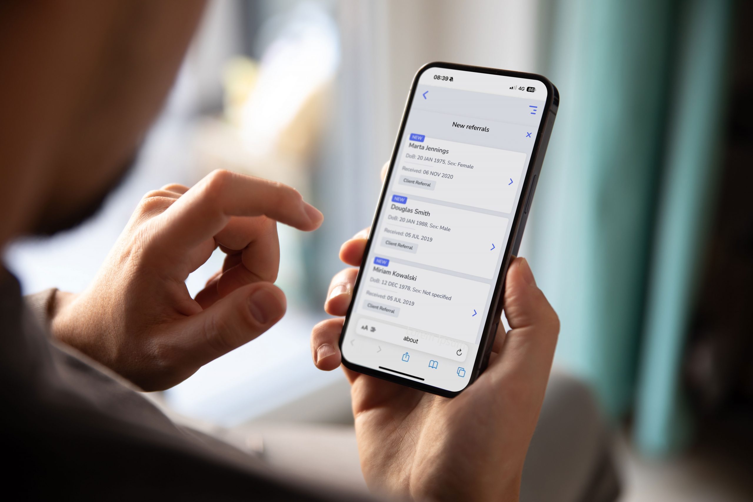 Mobile Device Showing New Referrals In Partner Portal