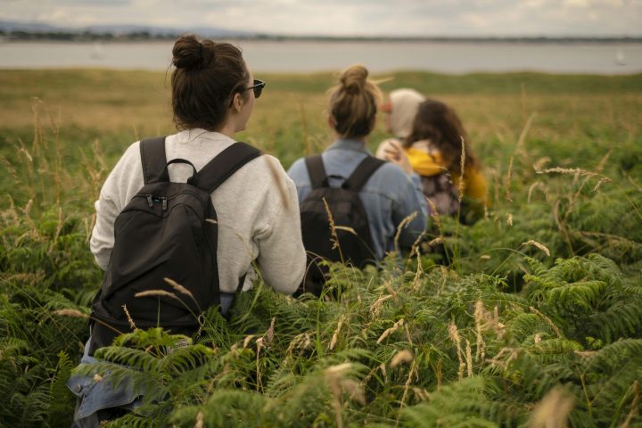 Group Of Walkers Near The Coast Uk Aspect Ratio 720 480
