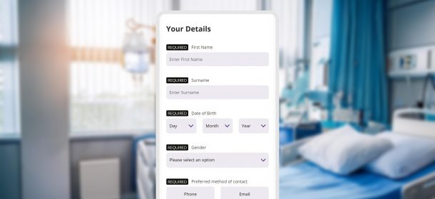 Referral Form Mobile In Waiting Room Hospital Aspect Ratio 610 280