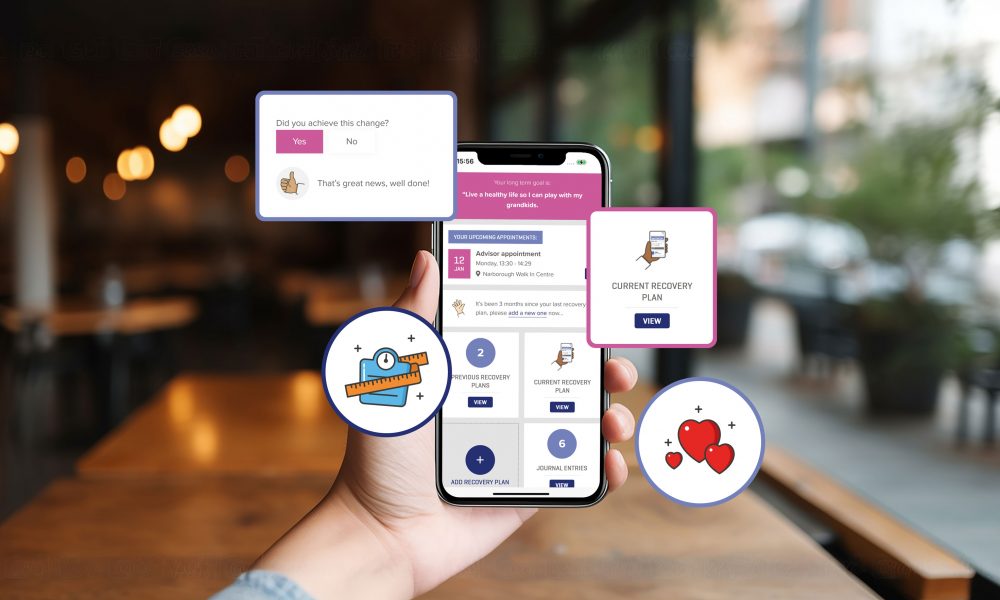 Client Portal Screen Being Accessed On Mobile Device In Public Space Scaled Aspect Ratio 1000 600