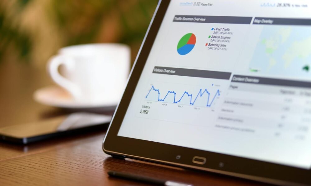 Tablet Showing Generic Reporting Dashboard Aspect Ratio 1000 600